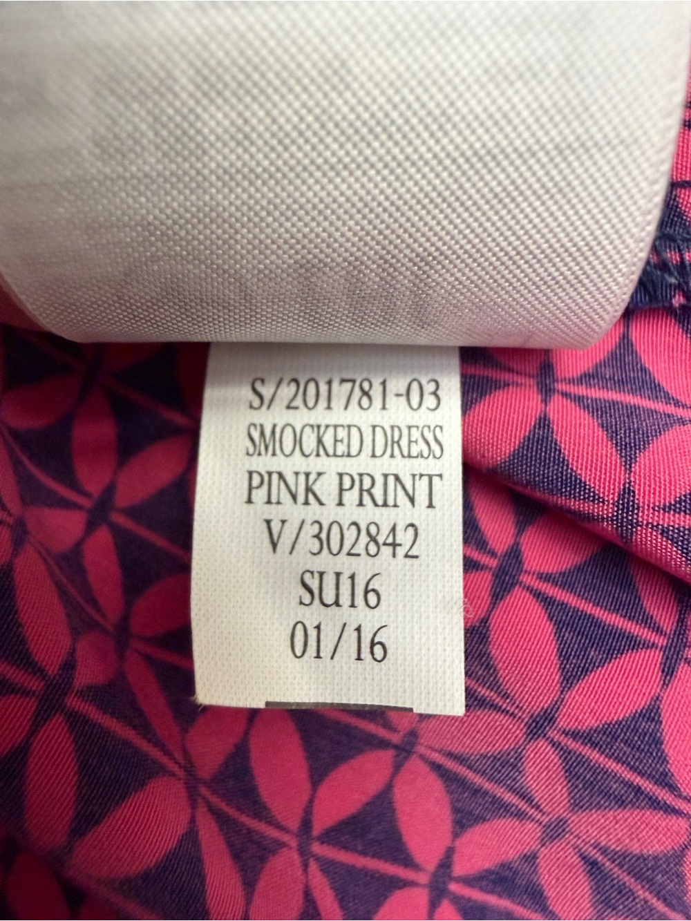 GAP sleeveless smock dress pink/navy pattern - size L - Picture 9 of 9